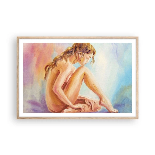 Poster in einem Rahmen aus heller Eiche - Akt der Jugend - 91x61 cm