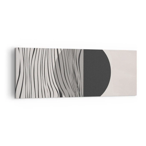 Bild auf Leinwand - Leinwandbild - Abstrakte Linien und geometrische Formen in gedeckten Farben - 140x50cm - Halbe Komposition - Moderne Wanddekoration für Wohnzimmer und Schlafzimmer ARTTOR