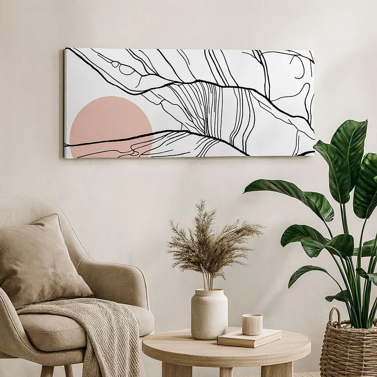Bild auf Leinwand - Leinwandbild - In einem Netz aus Zweigen - 100x40 cm
