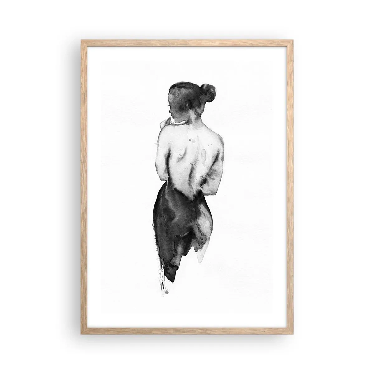 Poster in einem Rahmen aus heller Eiche - Bei ihr verschwindet die Welt - 50x70 cm