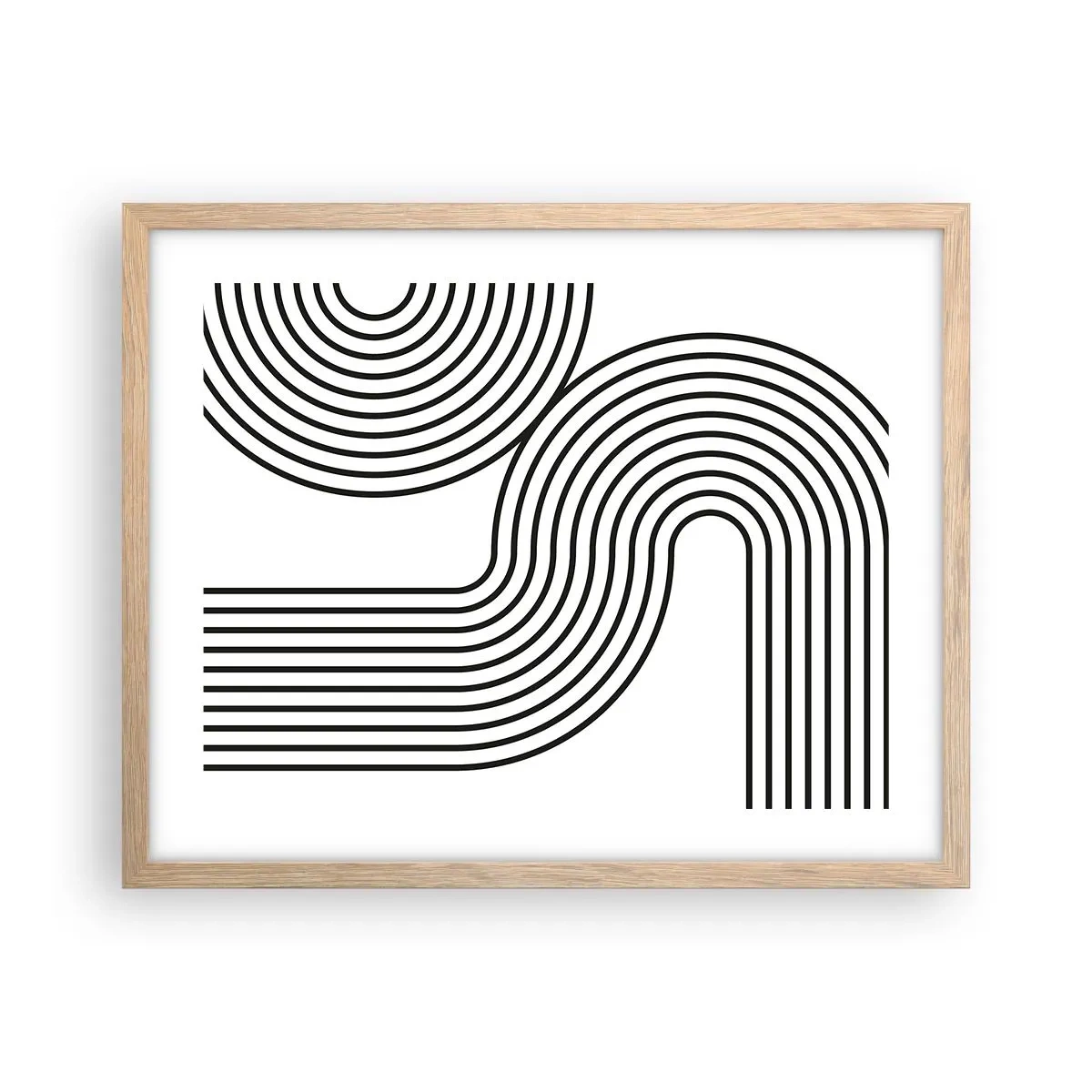 Poster in einem Rahmen aus heller Eiche - An der Kurve - 50x40 cm