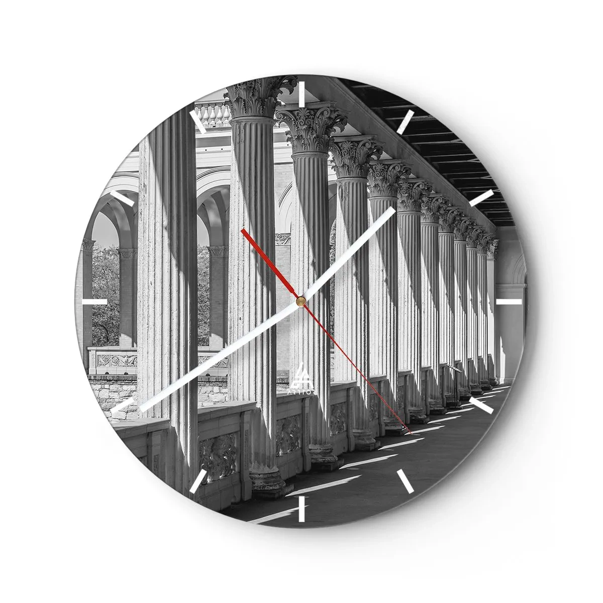 Wanduhr - Glasuhr - Sonnige Arkade - 40x40 cm