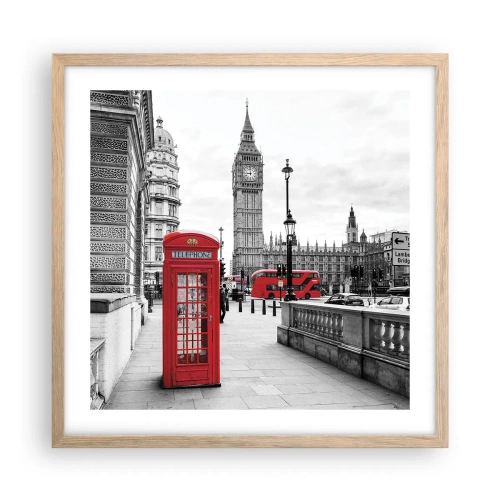 Poster in einem Rahmen aus heller Eiche - London, ohne Zweifel - 50x50 cm