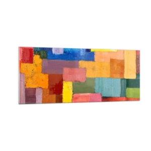 Glasbild - Bild auf glas - Jeder ist anders, alle bunt - 100x40 cm