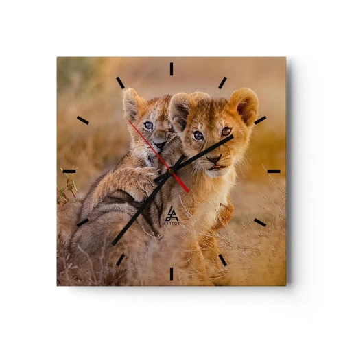 Wanduhr - Glasuhr - Bitte nicht stören! Wir haben Spaß - 40x40 cm