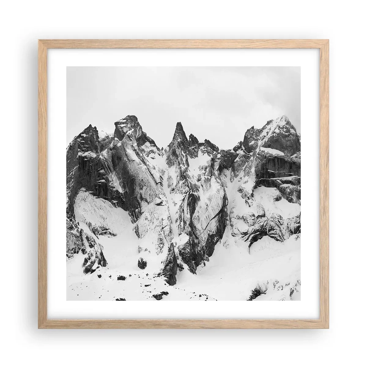Poster in einem Rahmen aus heller Eiche - Gefährlicher Granitgrat - 50x50 cm
