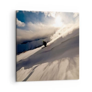 Bild auf Leinwand - Leinwandbild - Bergherausforderung angenommen - 50x50 cm