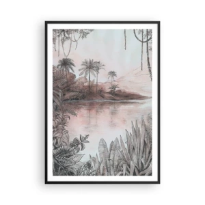 Poster in einem schwarzem Rahmen - Tagebuch eines Entdeckers aus dem 19. Jahrhundert - 70x100 cm