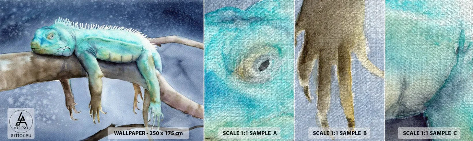 Fototapeten Muster Premium Canvas - Es ist gut! - Chamäleon, Tier, Faulheit - 100x30 cm