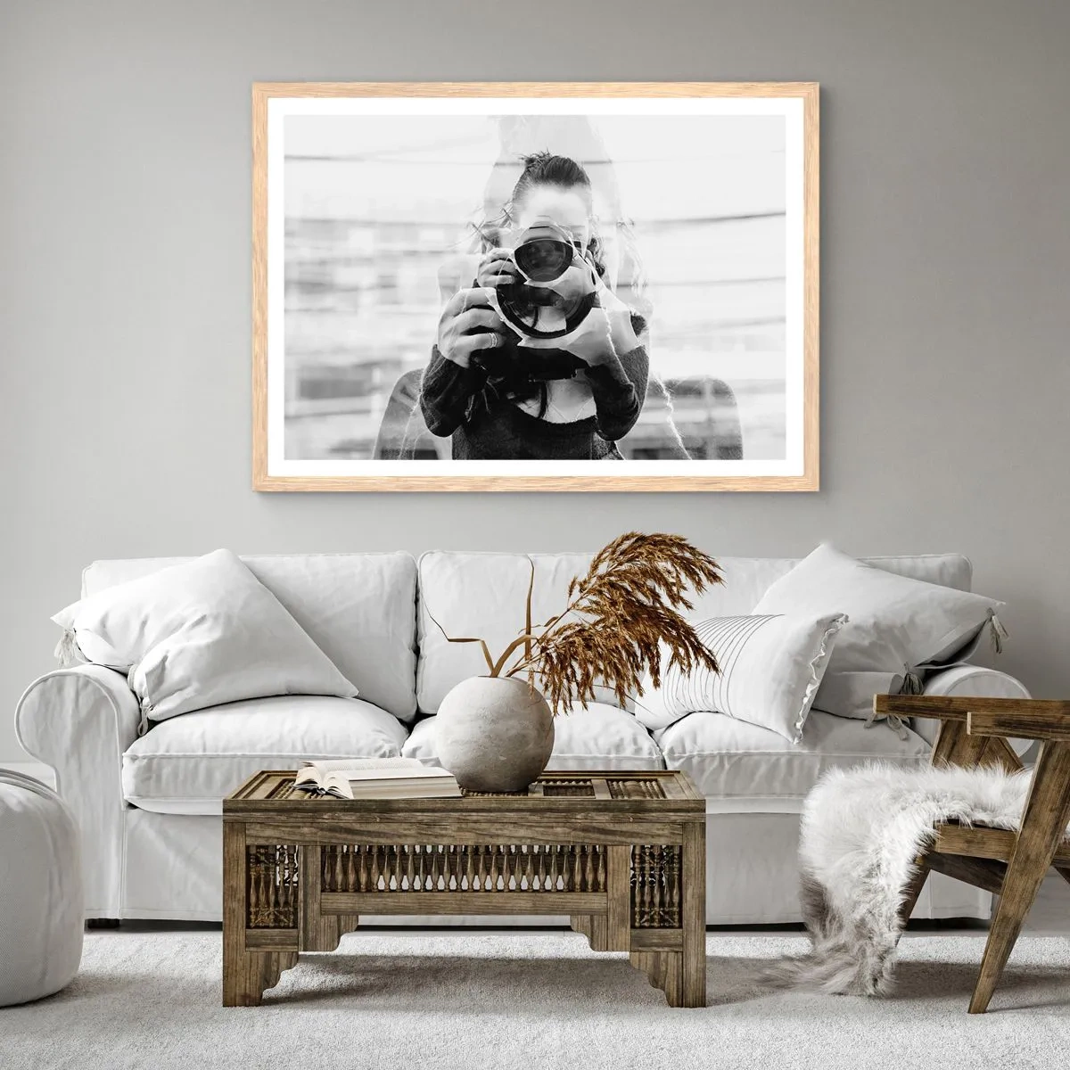 Poster in einem Rahmen aus heller Eiche - Schöpfer und Material - 40x30 cm