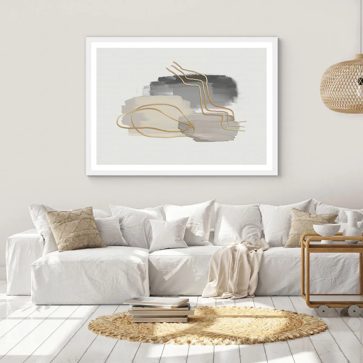 Poster in einem weißen Rahmen - Dauer und Bewegung - 100x70 cm