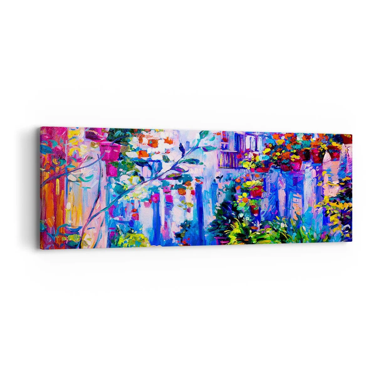 Bild auf Leinwand - Leinwandbild - Impresja - eine italienische Straße - 90x30 cm