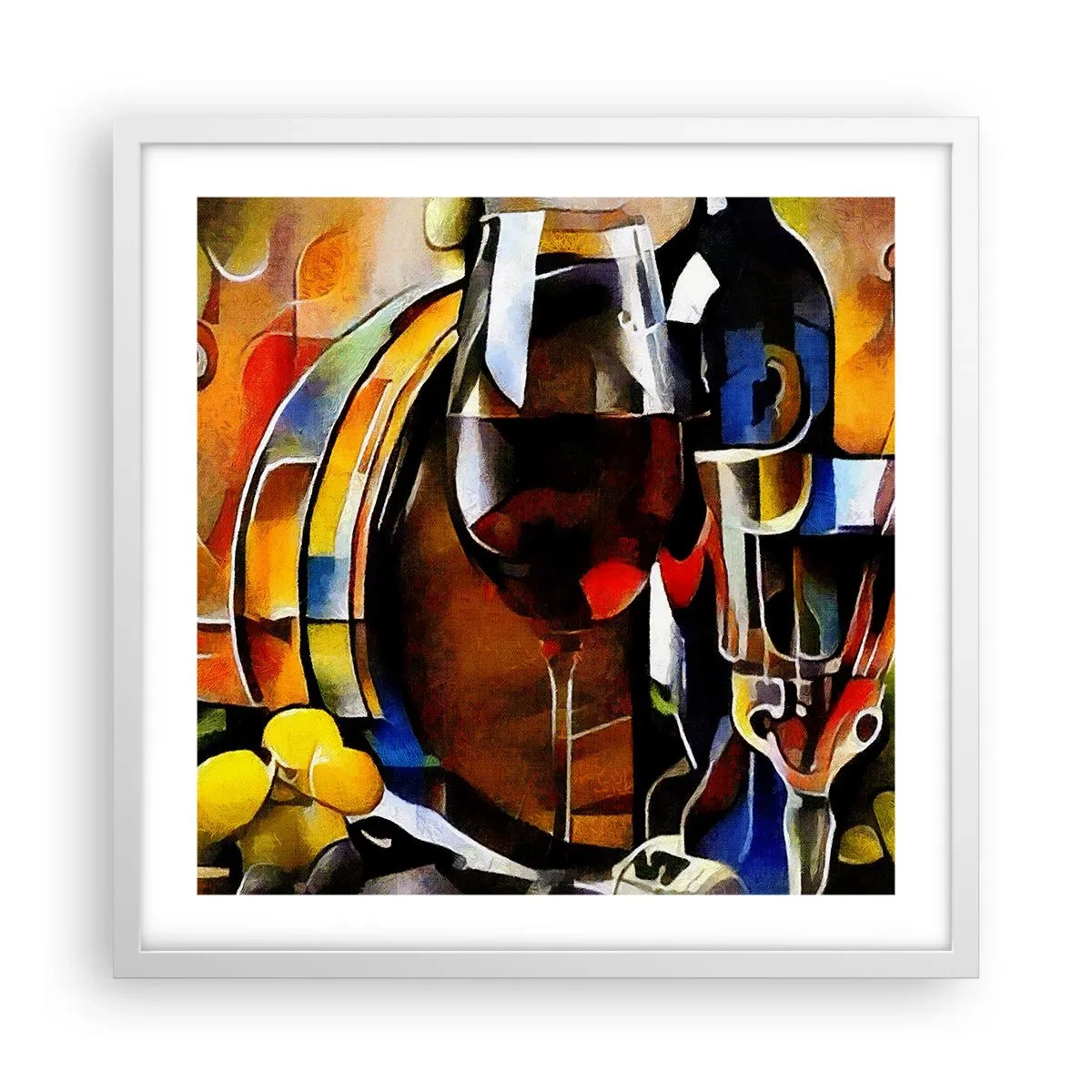 Poster in einem weißen Rahmen - Und die Welt nimmt Farben an - 50x50 cm