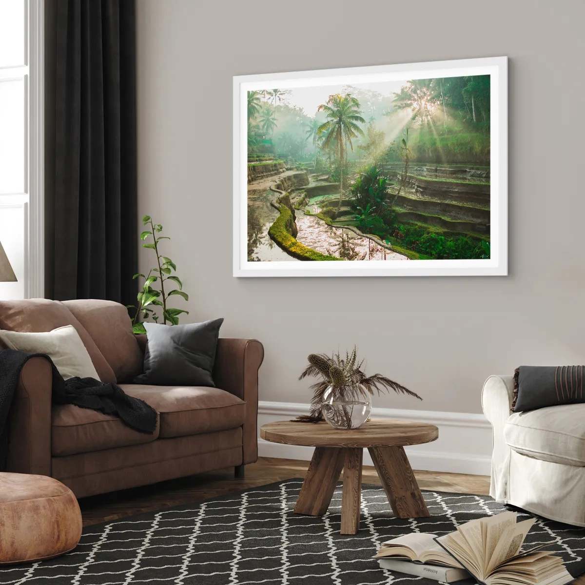 Poster in einem weißen Rahmen - In der Sonne aufwachsen - 91x61 cm
