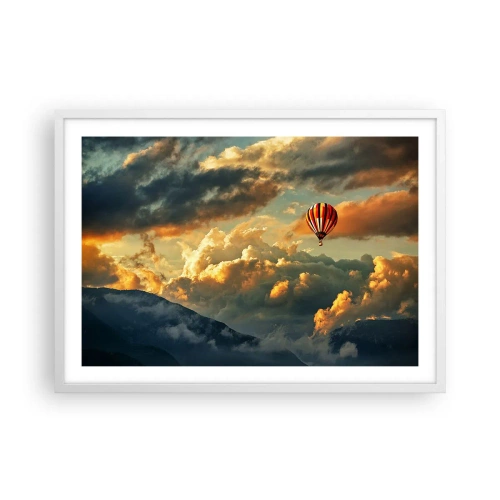 Poster in einem weißen Rahmen - Ich fliege, weil ich es will - 70x50 cm