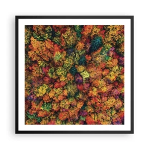 Poster in einem schwarzem Rahmen - Blumenstrauß aus Herbstbäumen - 60x60 cm