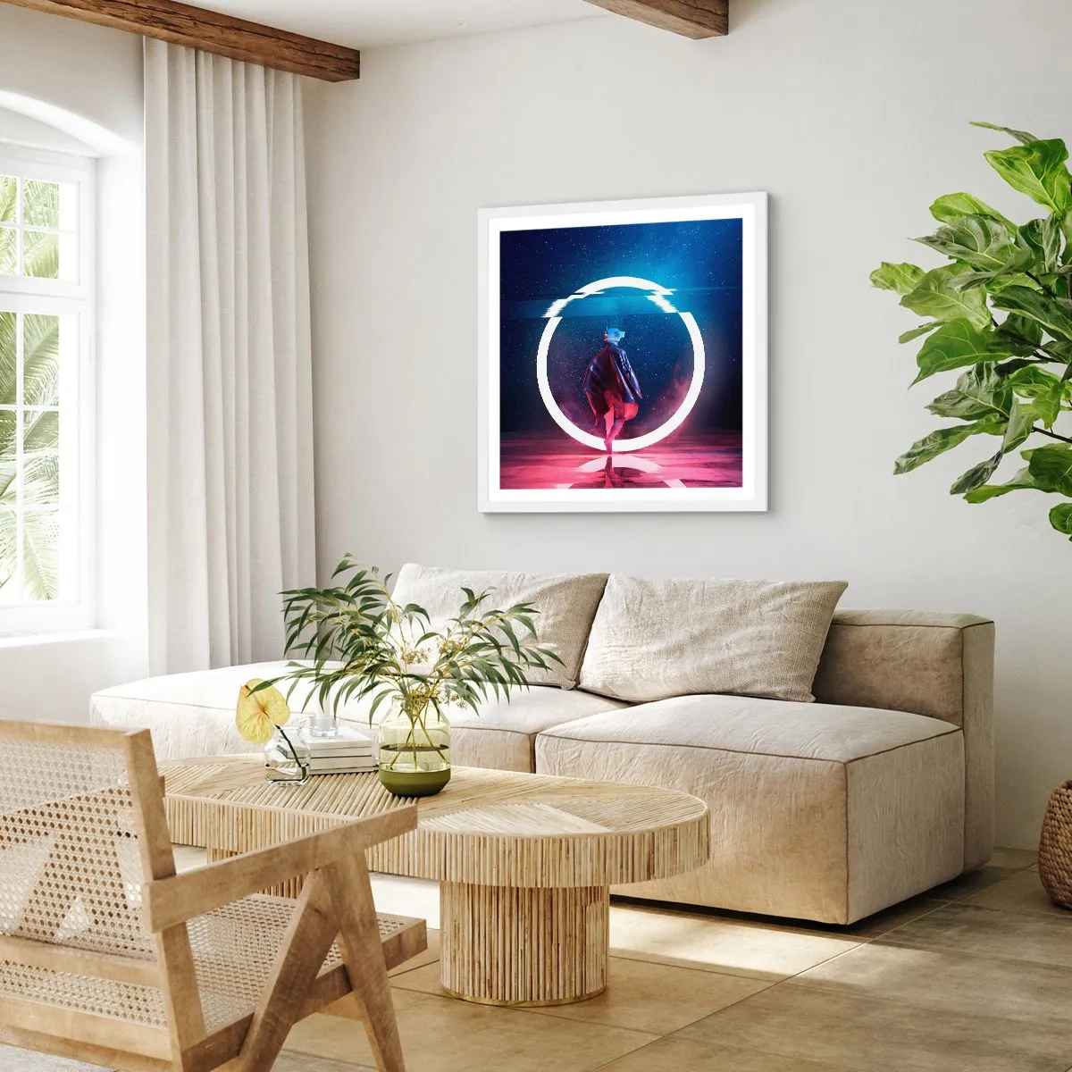 Poster in einem weißen Rahmen - Zwischen den Welten - 30x30 cm