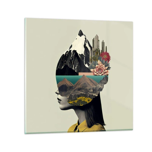 Glasbild - Bild auf glas - Frau – bleibt immer ein Geheimnis - 60x60 cm