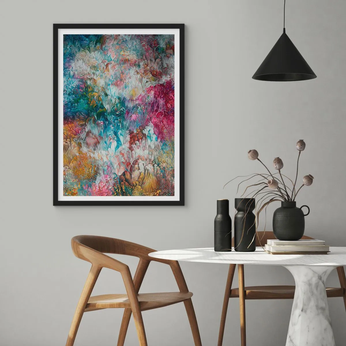 Poster in einem schwarzem Rahmen - In voller Blüte - 70x100 cm