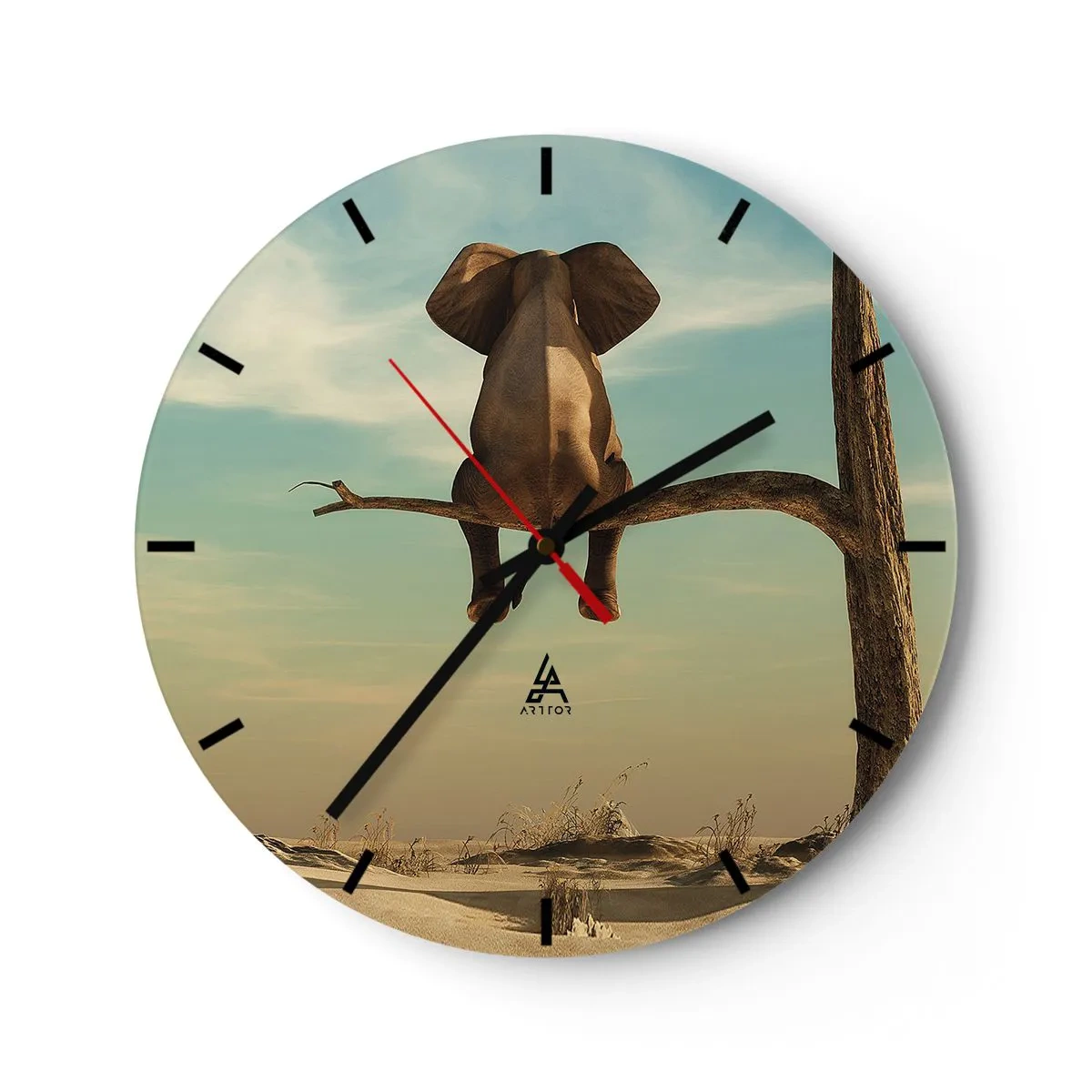 Wanduhr - Glasuhr - Neuer Blickwinkel - 40x40 cm