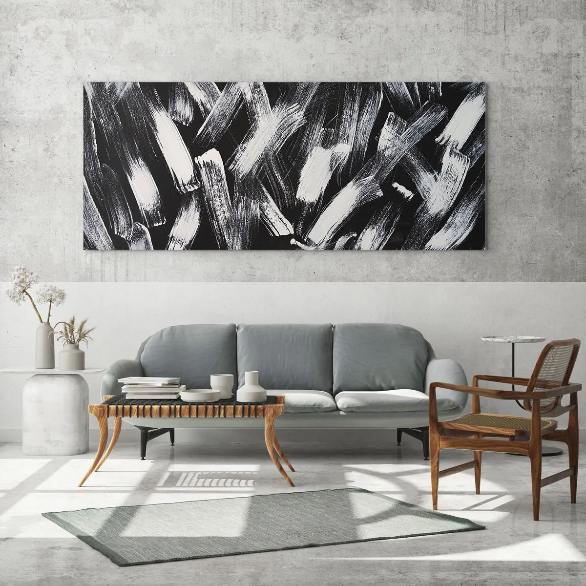 Glasbild - Bild auf glas - Abstraktion im industriellen Geist - 100x40 cm