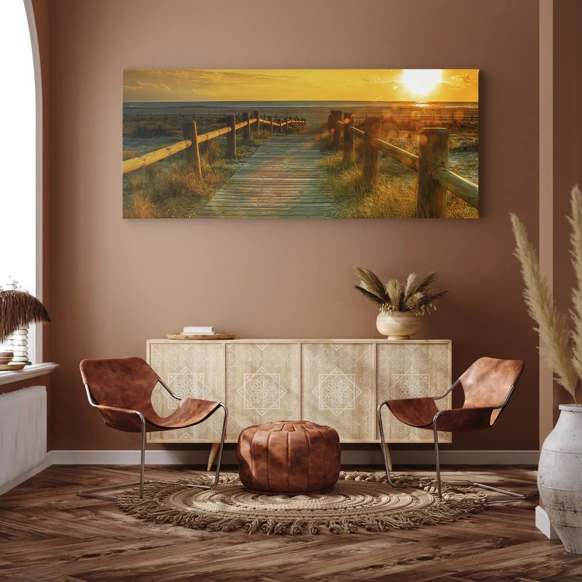 Bild auf Leinwand - Leinwandbild - In altem Gold gebadet - 90x30 cm