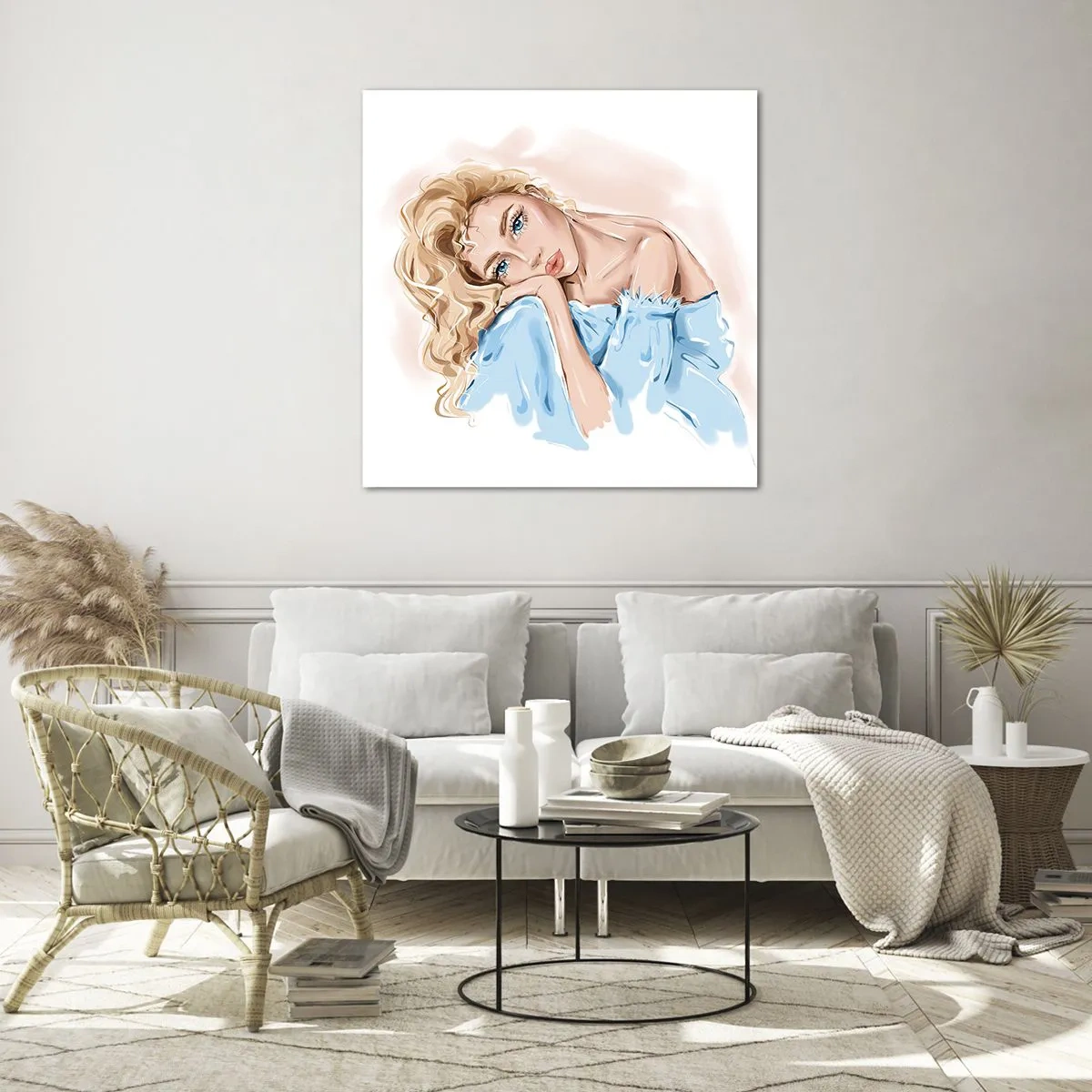 Glasbild - Bild auf glas - Verträumt im Blau - 40x40 cm