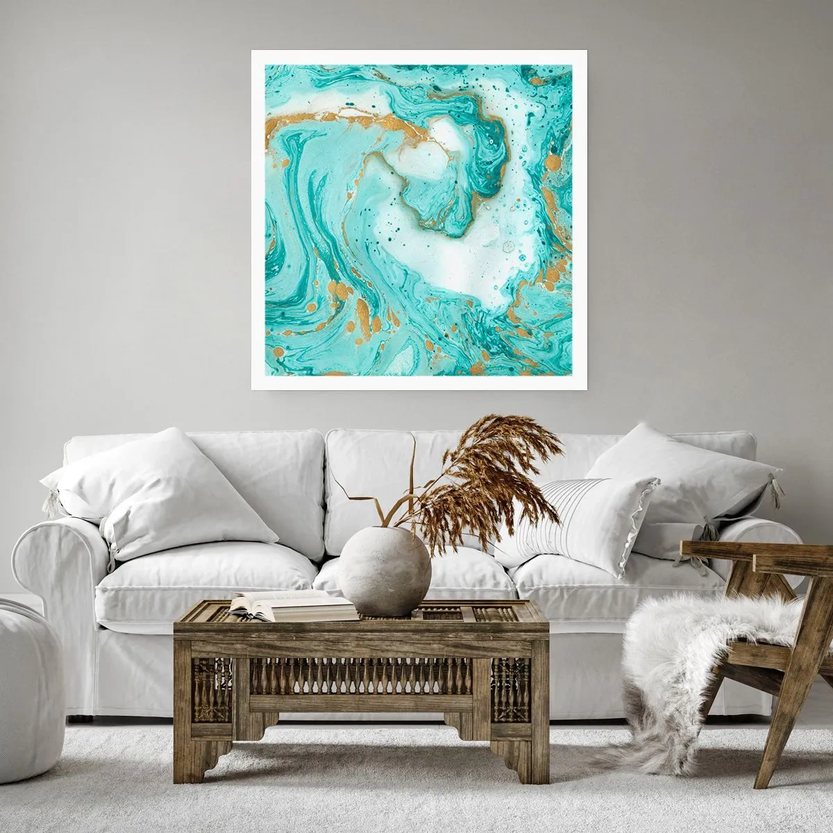 Poster - Unter der großen Welle der Edo-Ära - 30x30 cm