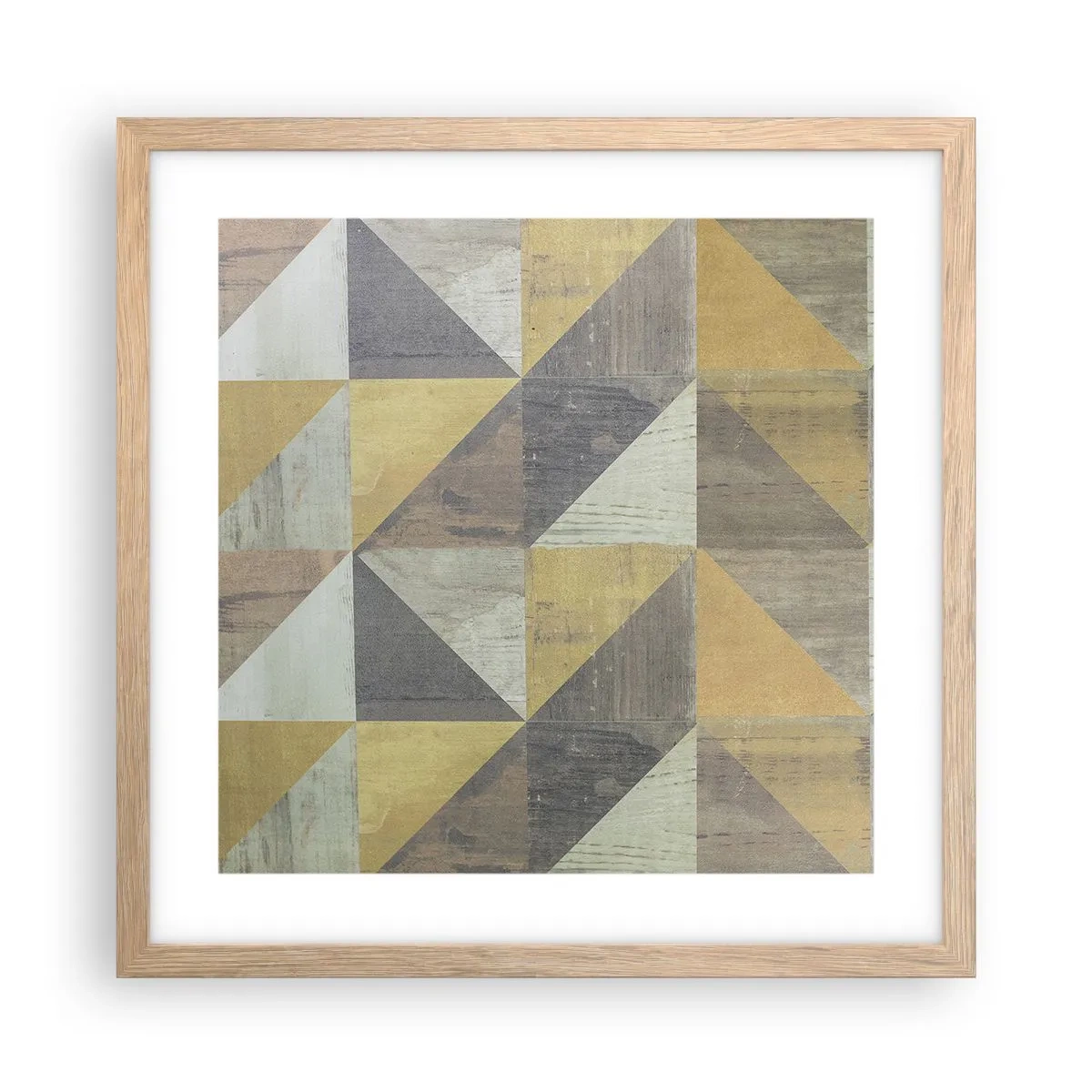 Poster in einem Rahmen aus heller Eiche - Am Winkel des Dreiecks - 40x40 cm