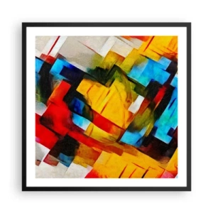 Poster in einem schwarzem Rahmen - Ein bunter Interleaver - 60x60 cm
