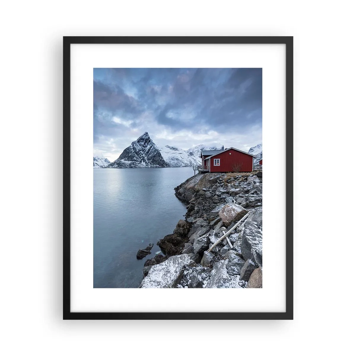 Poster in einem schwarzem Rahmen - Skandinavischer Rückzugsort - 40x50 cm