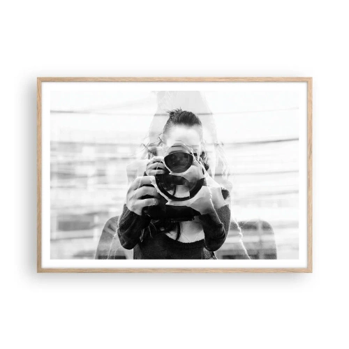 Poster in einem Rahmen aus heller Eiche - Schöpfer und Material - 100x70 cm