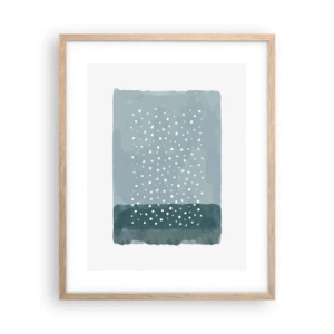 Poster in einem Rahmen aus heller Eiche - Auf Blau gewachsen - 40x50 cm