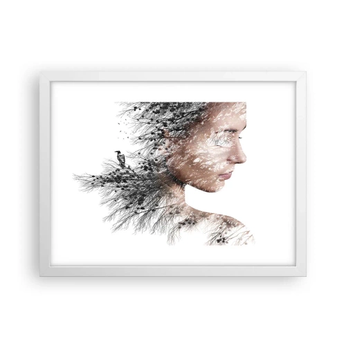 Poster in einem weißen Rahmen - Der Geist des Waldes - 40x30 cm