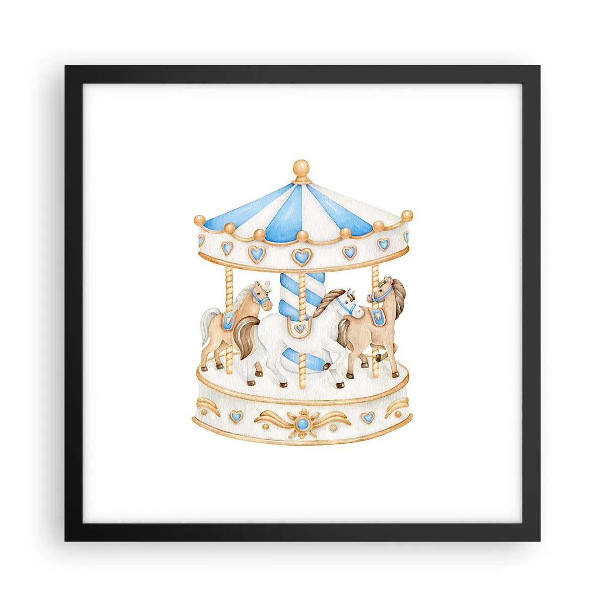 Poster in einem schwarzem Rahmen - Süße Kindheit - 40x40 cm