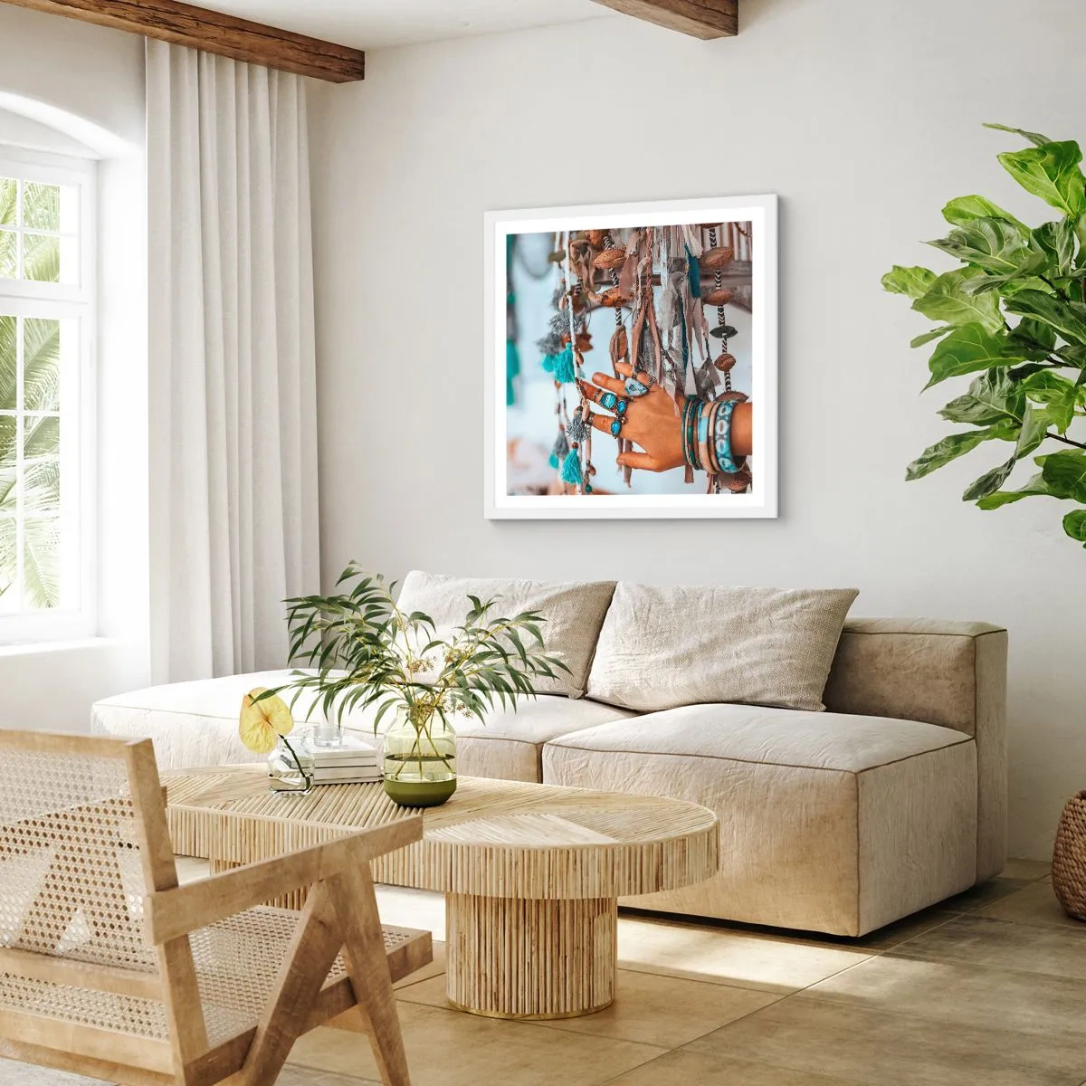 Poster in einem weißen Rahmen - Lokale Schätze - 60x60 cm