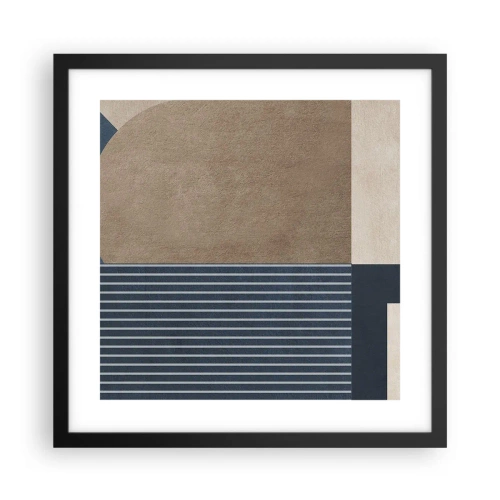 Poster in einem schwarzem Rahmen - Komposition aus Einfachheit und Rundheit - 40x40 cm