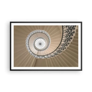 Poster in einem schwarzem Rahmen - Im Inneren der Muschel - 91x61 cm