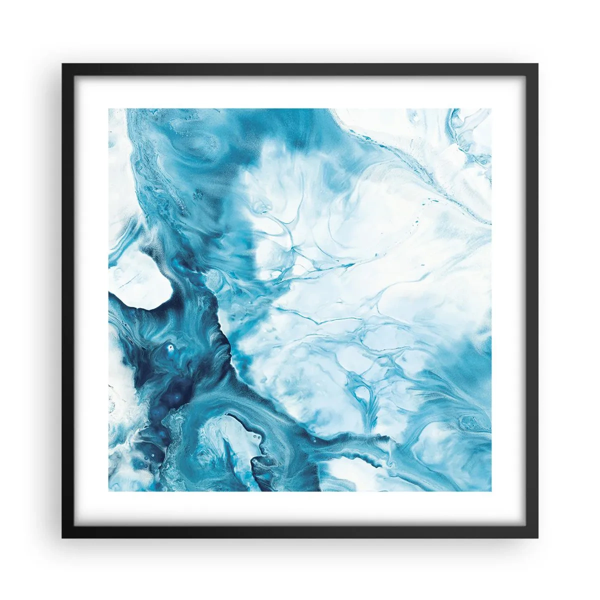 Poster in einem schwarzem Rahmen - Blaues Konzert - 50x50 cm