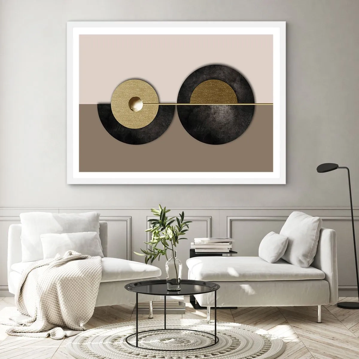 Poster in einem weißen Rahmen - Variationen rund um den Kreis - 50x40 cm
