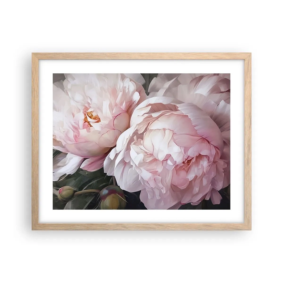 Poster in einem Rahmen aus heller Eiche - In der Blüte angehalten - 50x40 cm