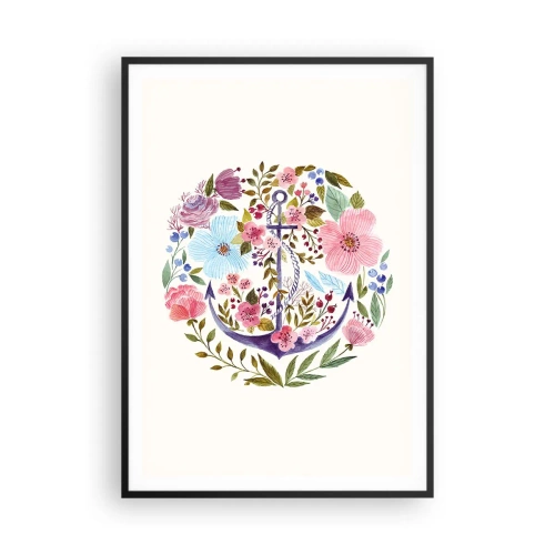 Poster in einem schwarzem Rahmen - Guter Traum eines Seemanns - 70x100 cm