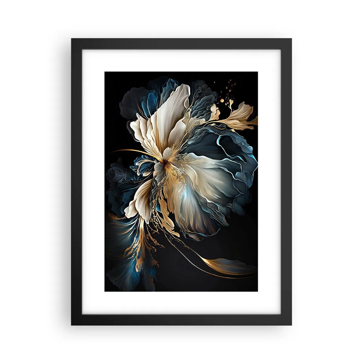 Poster in einem schwarzem Rahmen - Märchenhafte Farnblume - 30x40 cm