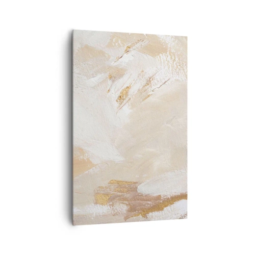 Bild auf Leinwand - Leinwandbild - Zarte abstrakte Töne in Beige- und Goldtönen - 80x120cm - Pastellkomposition - Moderne Wanddekoration für Wohnzimmer und Schlafzimmer ARTTOR