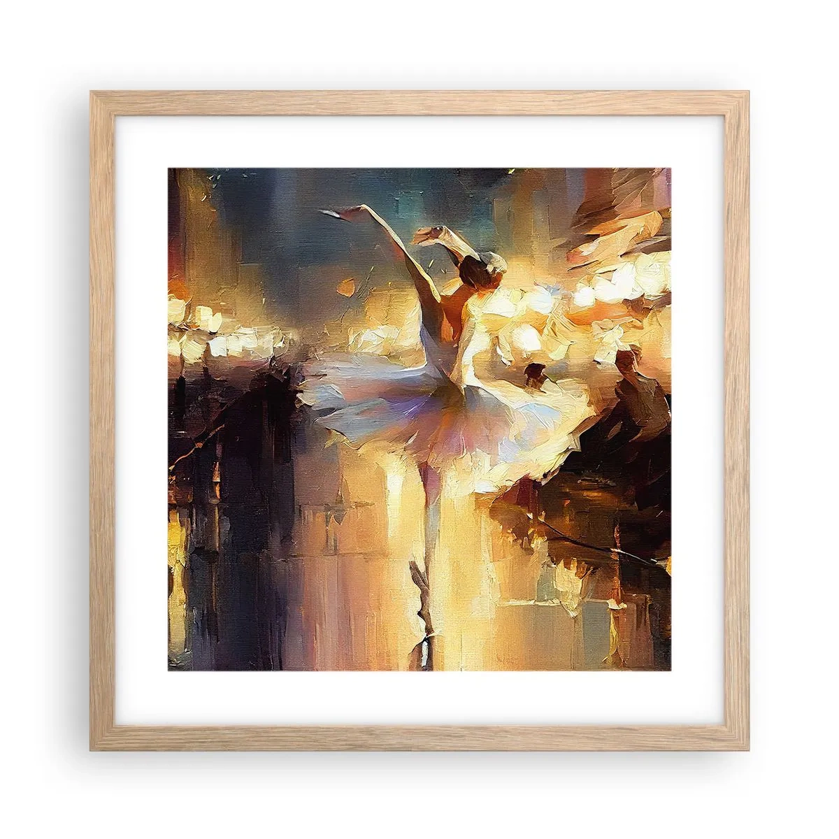 Poster in einem Rahmen aus heller Eiche - Wunder auf der Straße - 40x40 cm