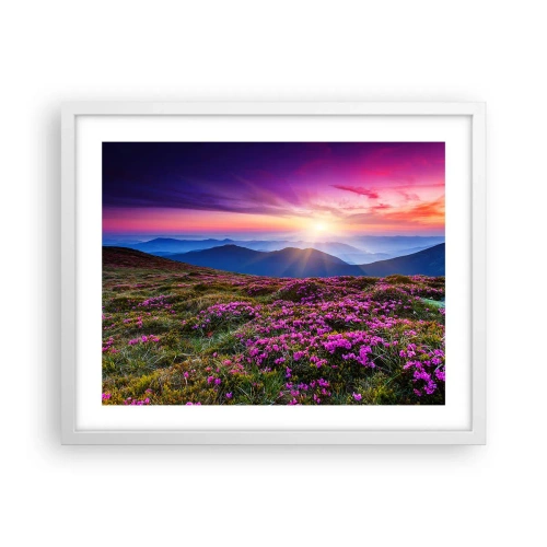 Poster in einem weißen Rahmen - Kräuter dufteten nach frischen Trauben von den Feldern - 50x40 cm