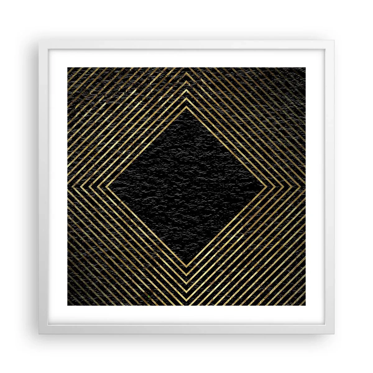 Poster in einem weißen Rahmen - Geometrie im glamourösen Stil - 50x50 cm