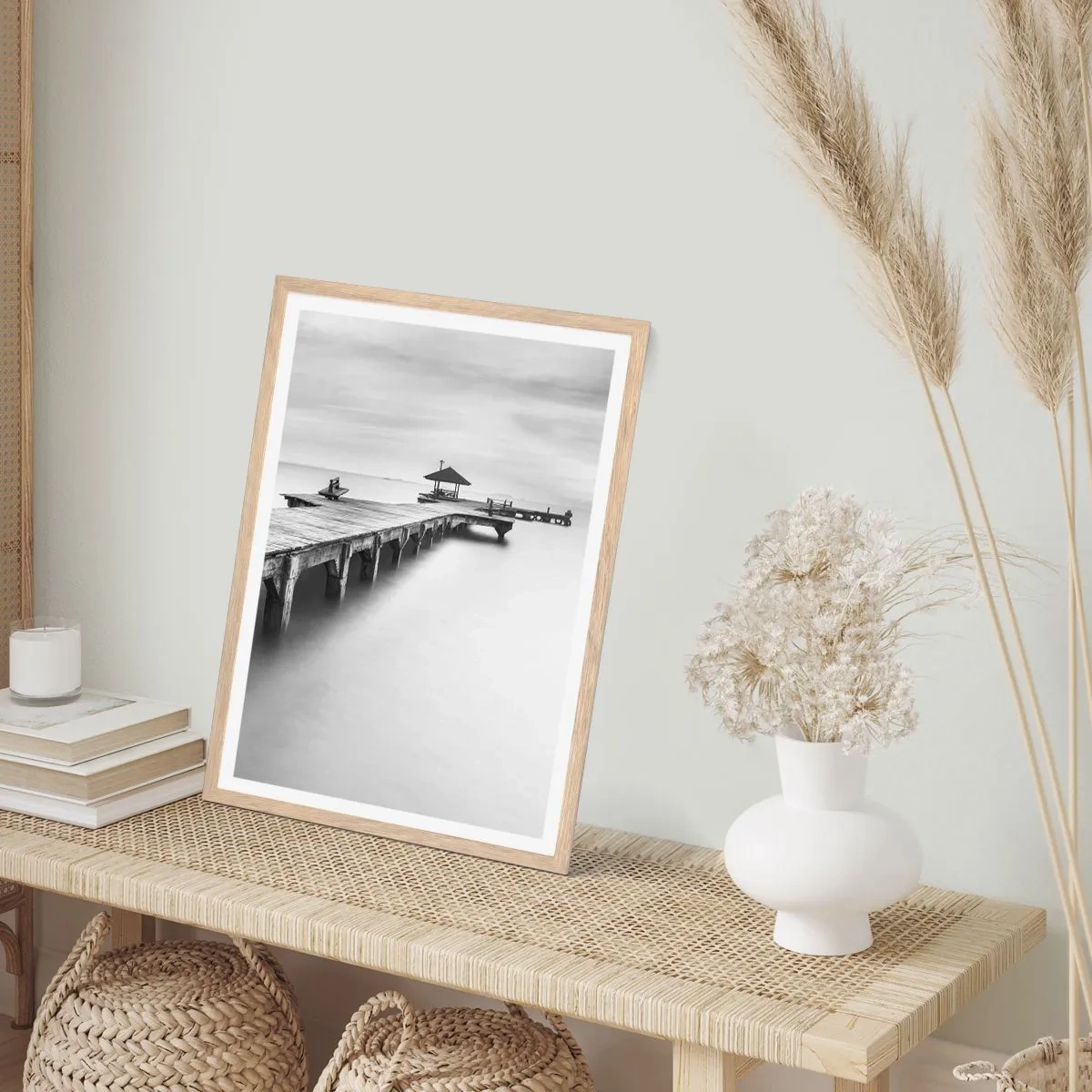 Poster in einem Rahmen aus heller Eiche - In die Ferne - 70x100 cm