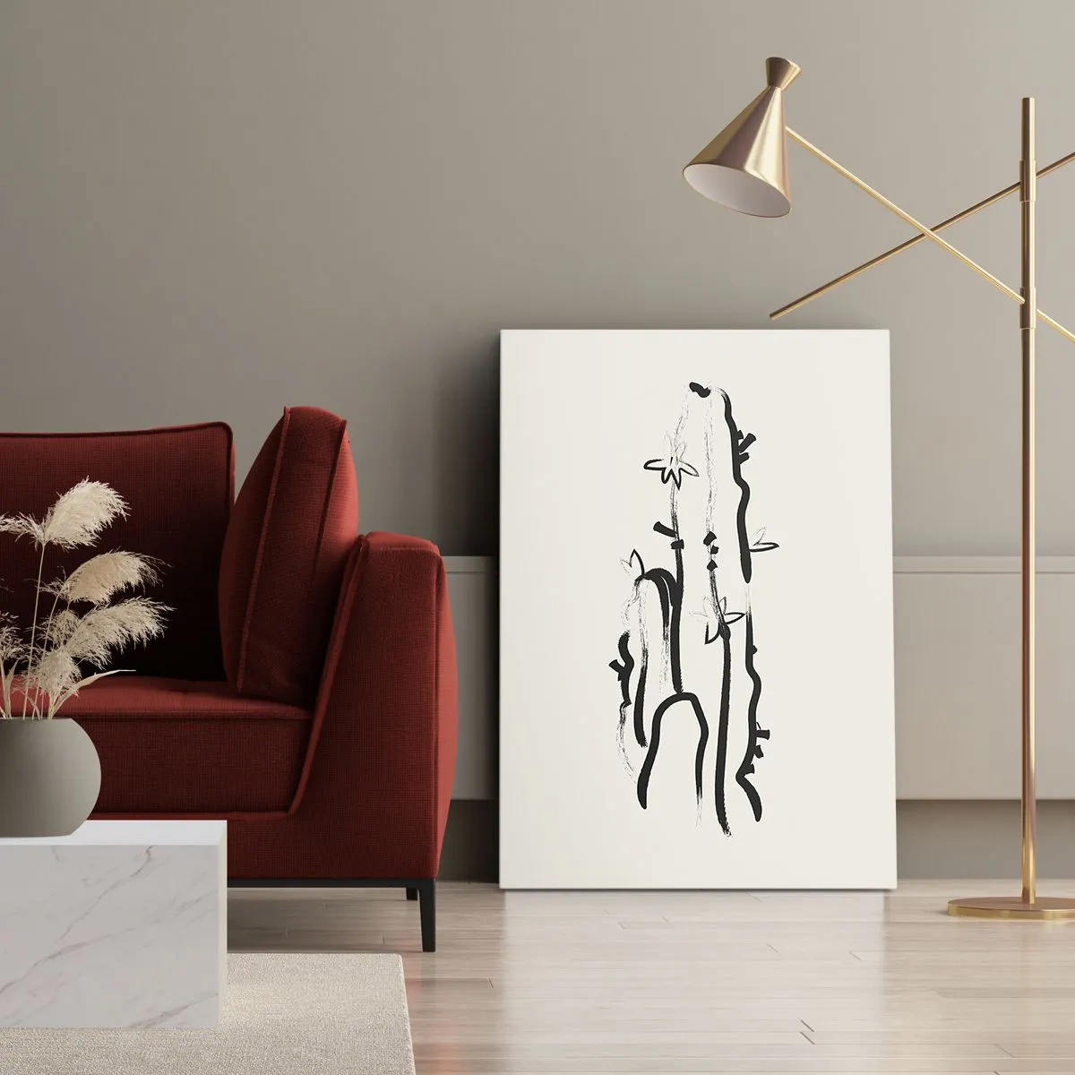 Bild auf Leinwand - Leinwandbild - Blühendes Kraut - 45x80 cm