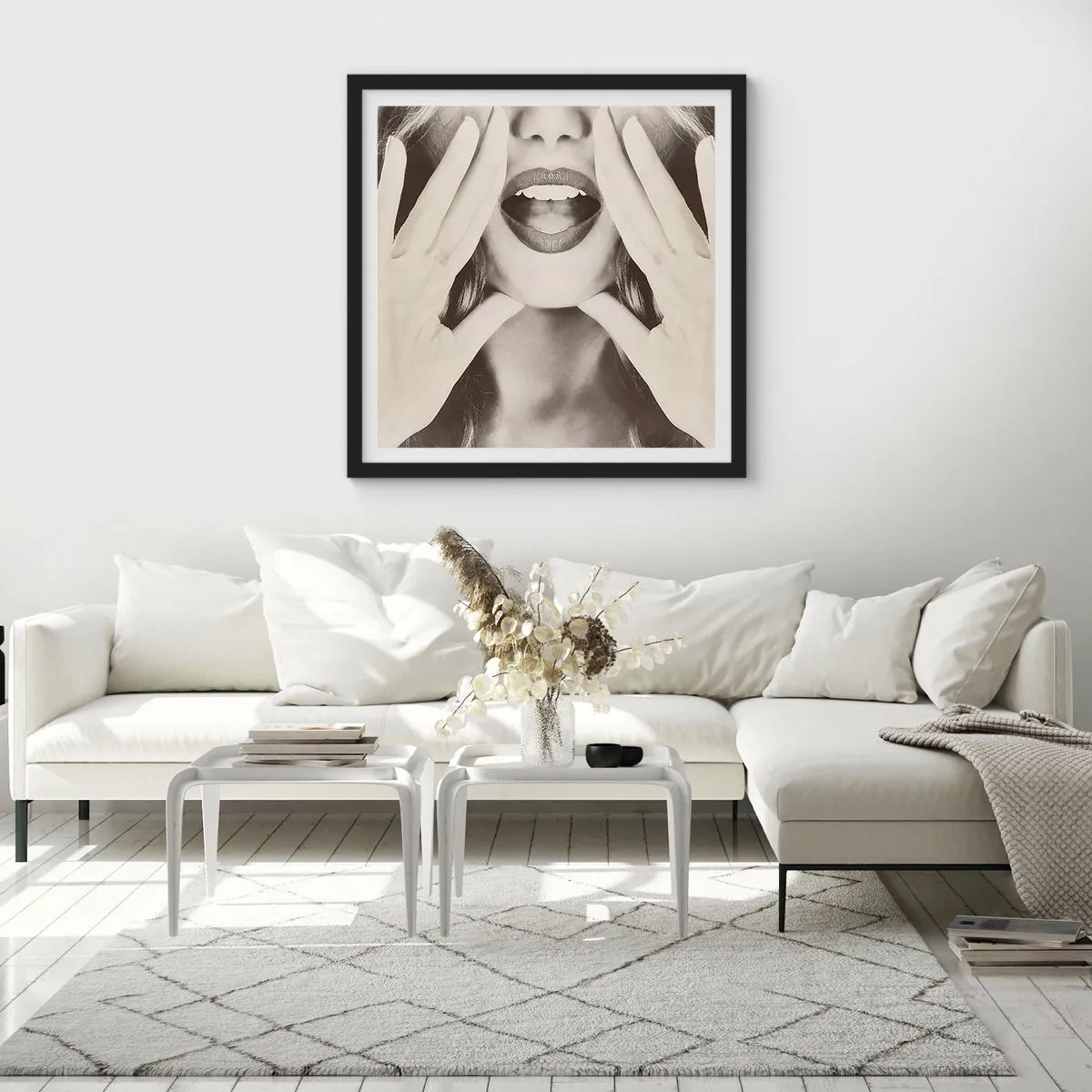 Poster in einem schwarzem Rahmen - Ich komme schon! - 60x60 cm
